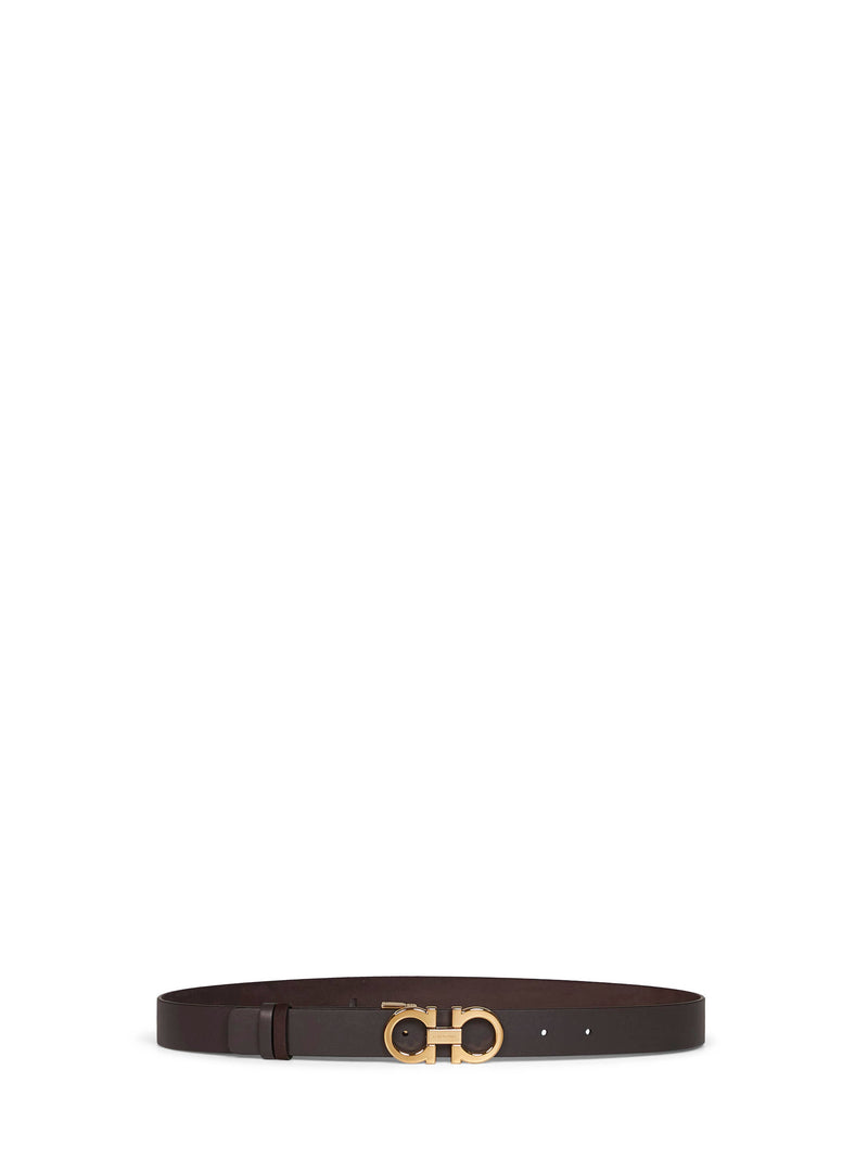 Ferragamo Suede & Calf Leather Belt — Brown