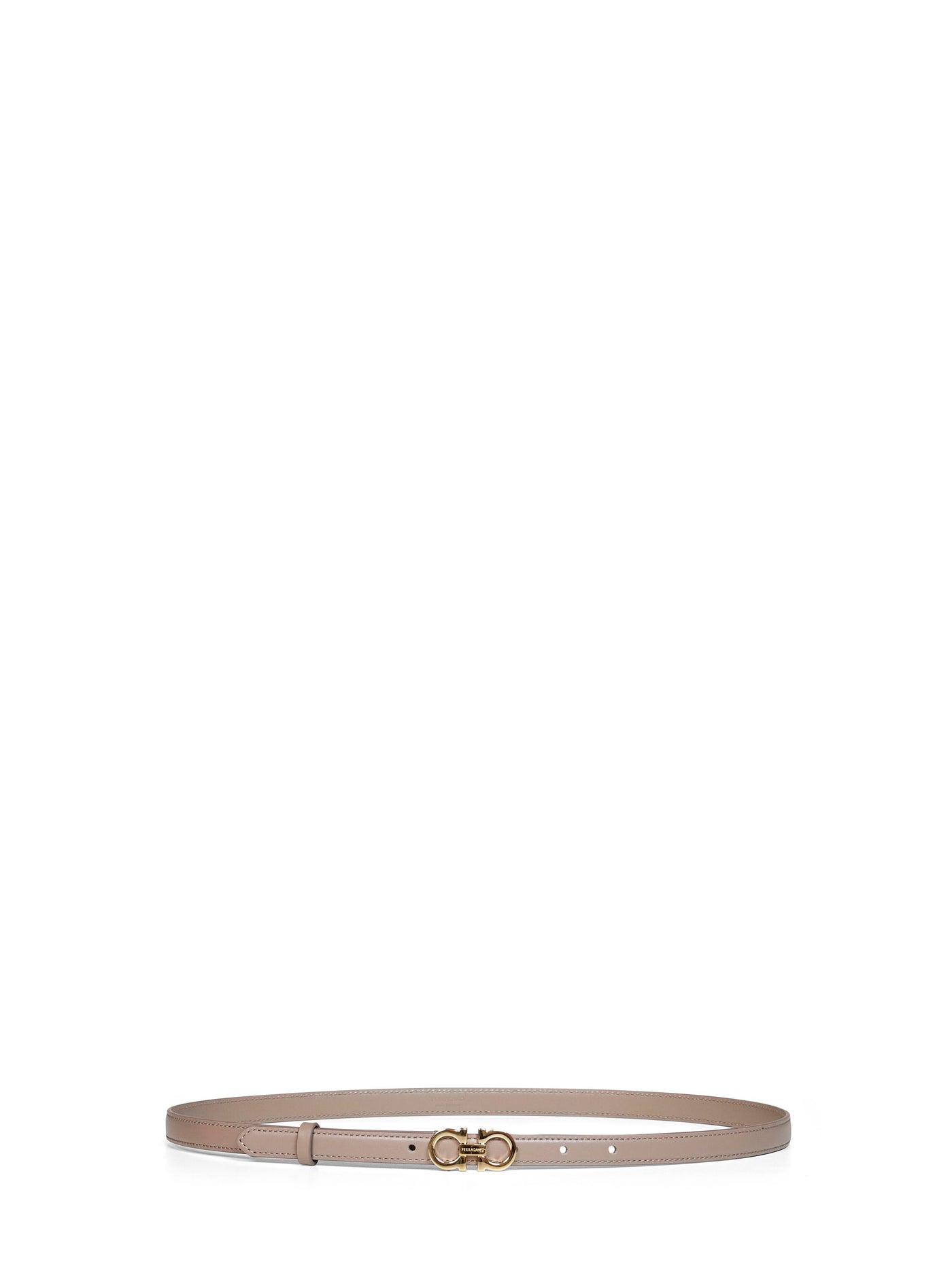 Ferragamo Gancini Belt — Beige Calf Leather