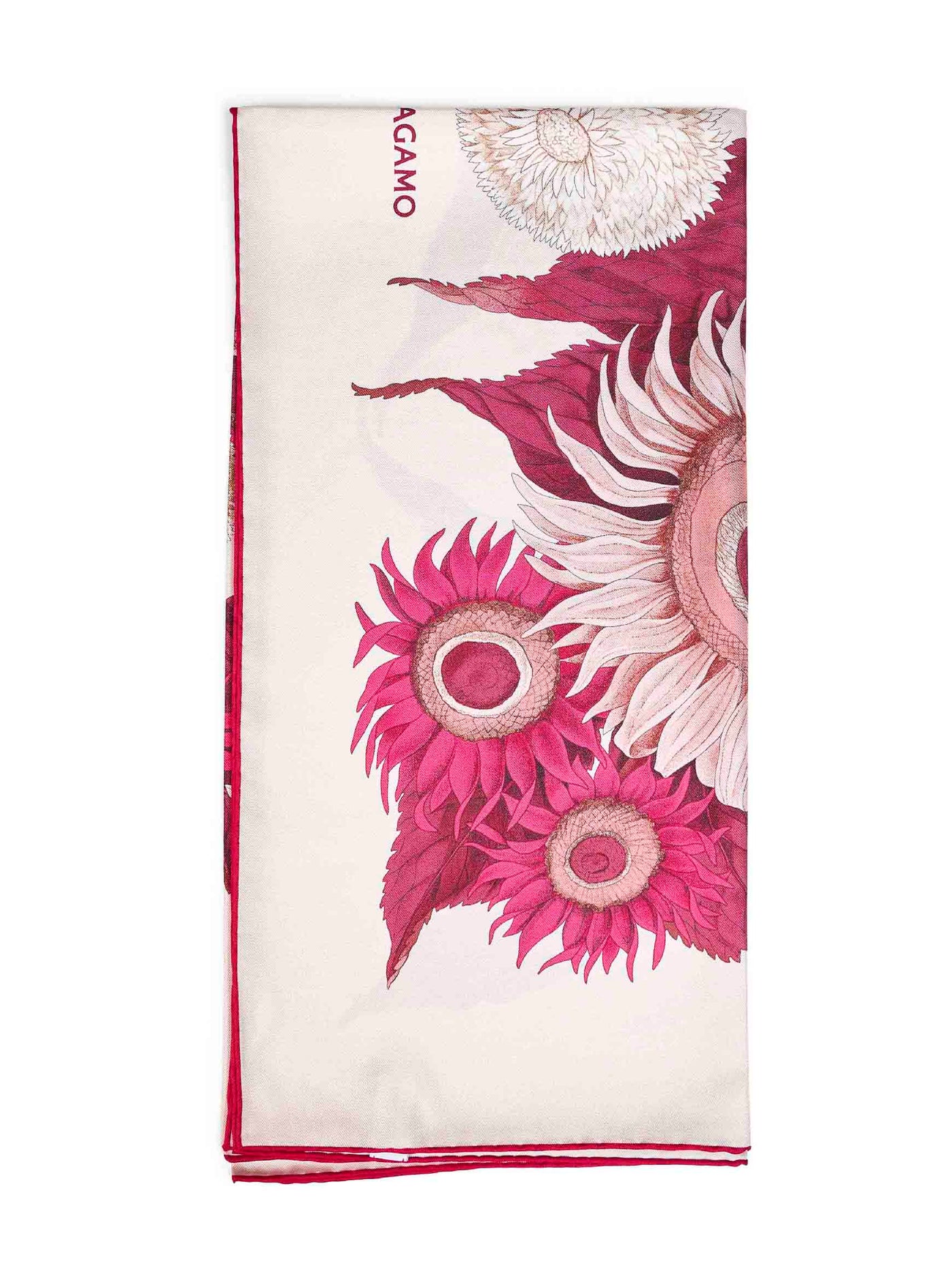 Ferragamo Girasoli Floral Silk Scarf — Ivory Scarfs