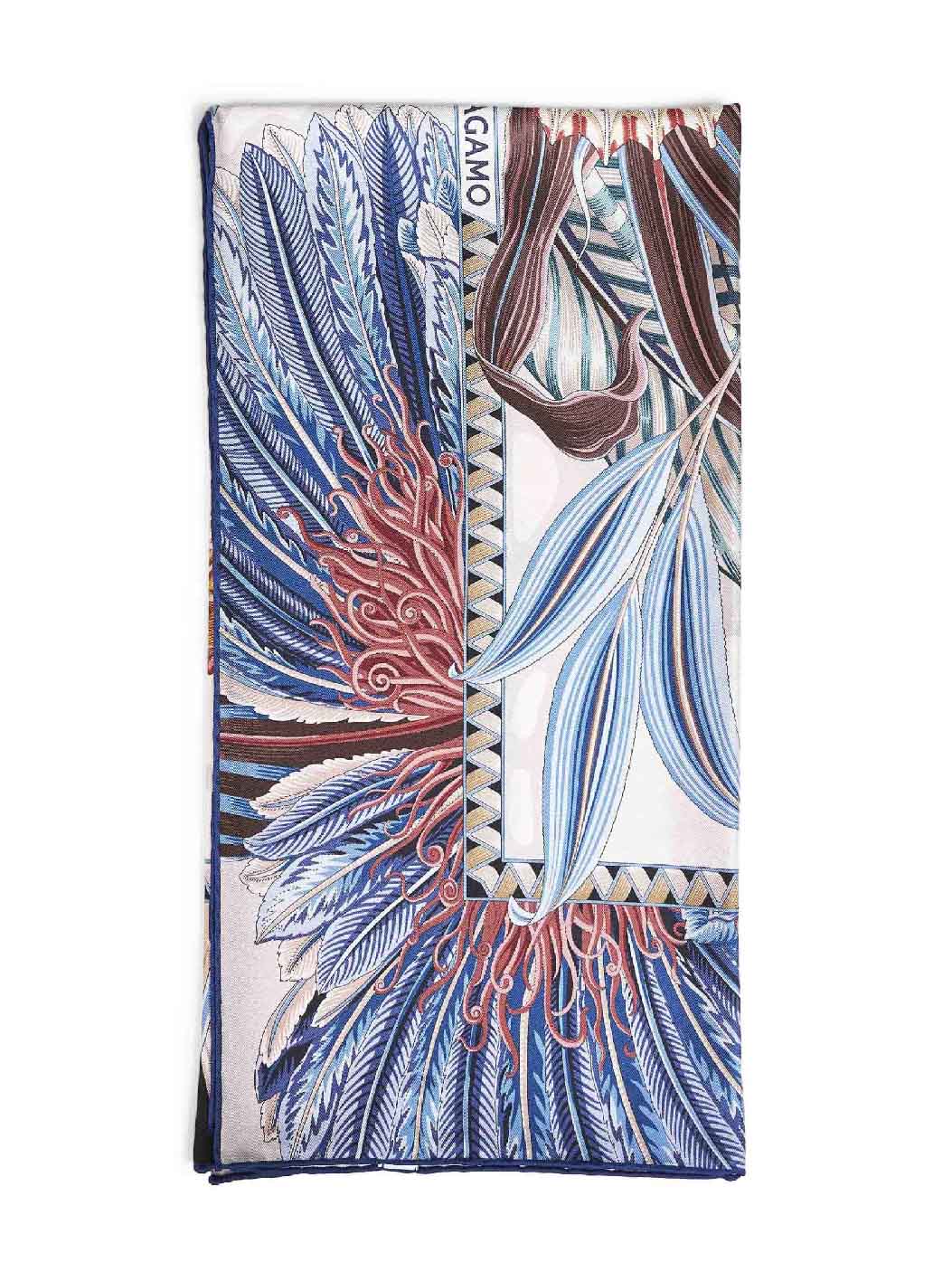 Ferragamo Silk Jacquard Floral & Butterfly Scarf — Multicolor Scarfs