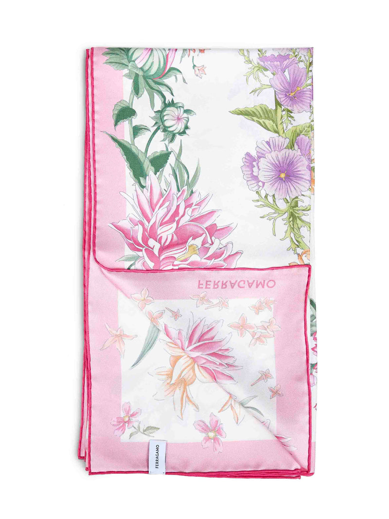 Ferragamo Scarf — Pink Silk Scarfs