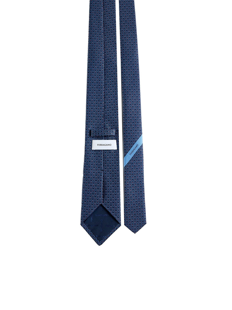 Ferragamo Gancini Necktie — Blue Silk Neckties