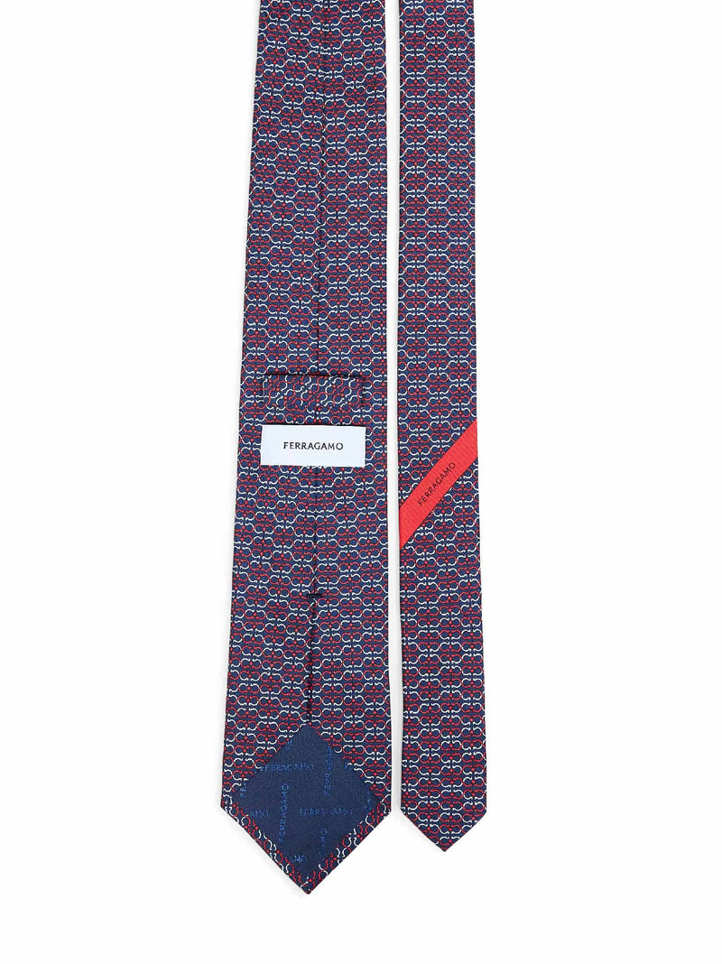 Ferragamo Zelig Necktie — Navy Silk Neckties