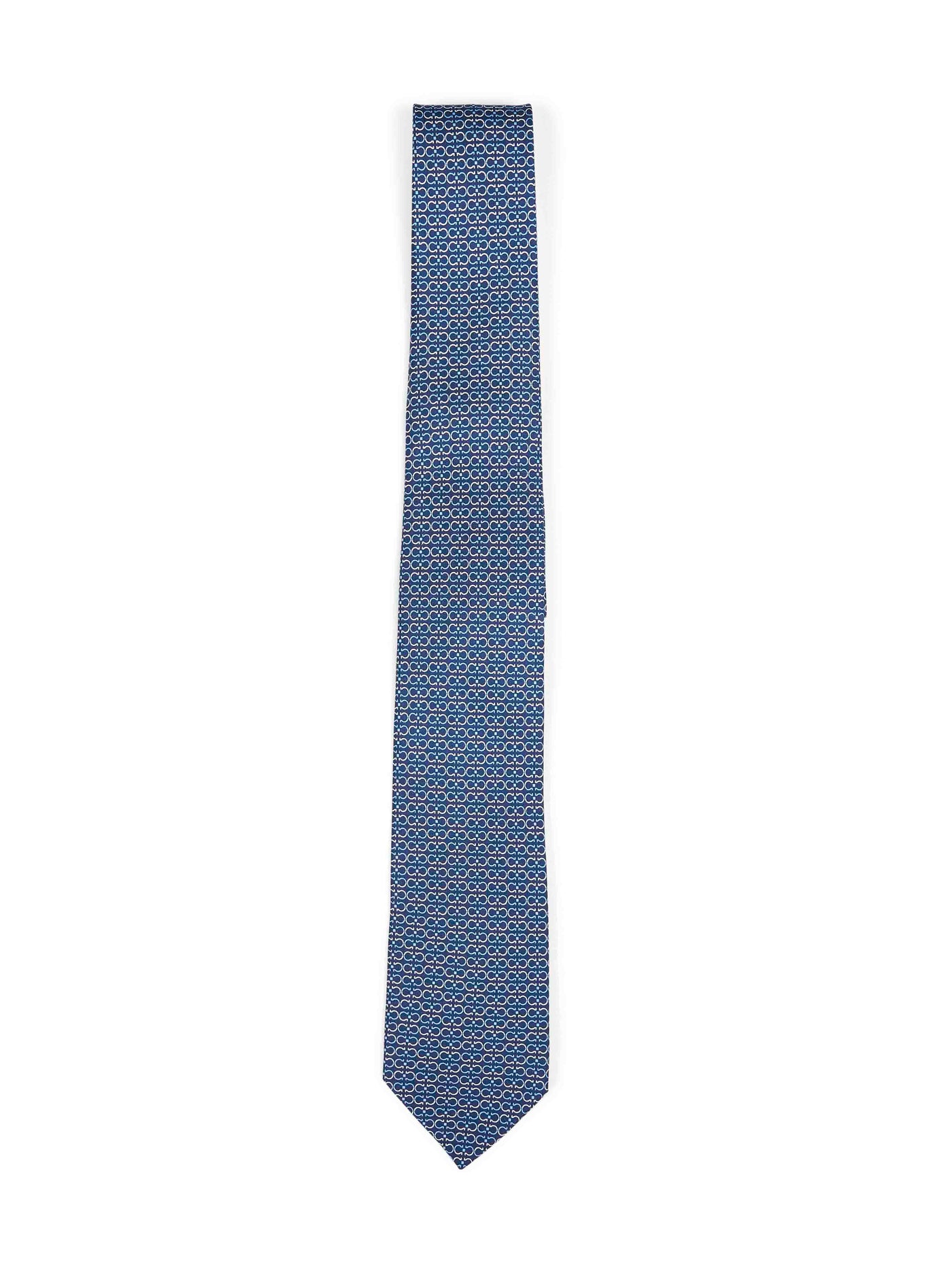 Ferragamo Necktie — Blue Silk Neckties
