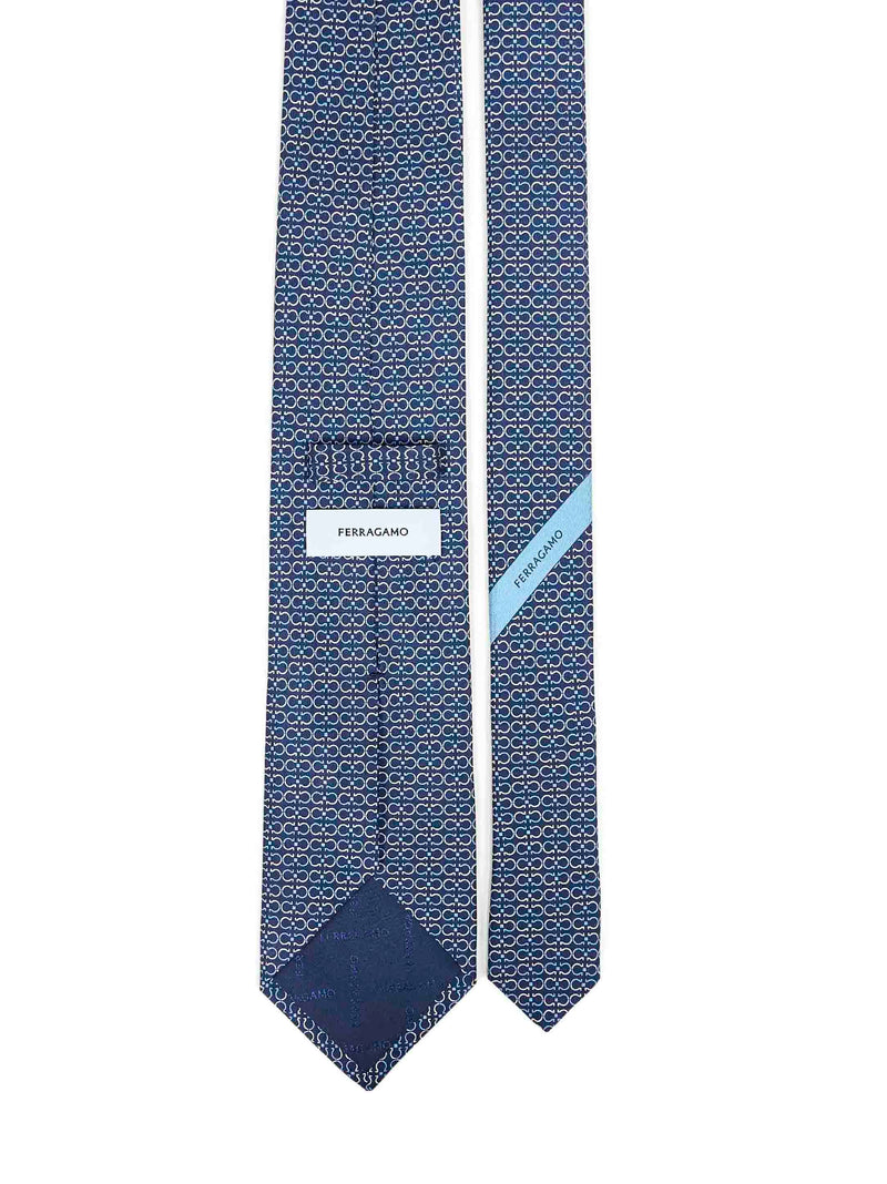 Ferragamo Necktie — Blue Silk Neckties