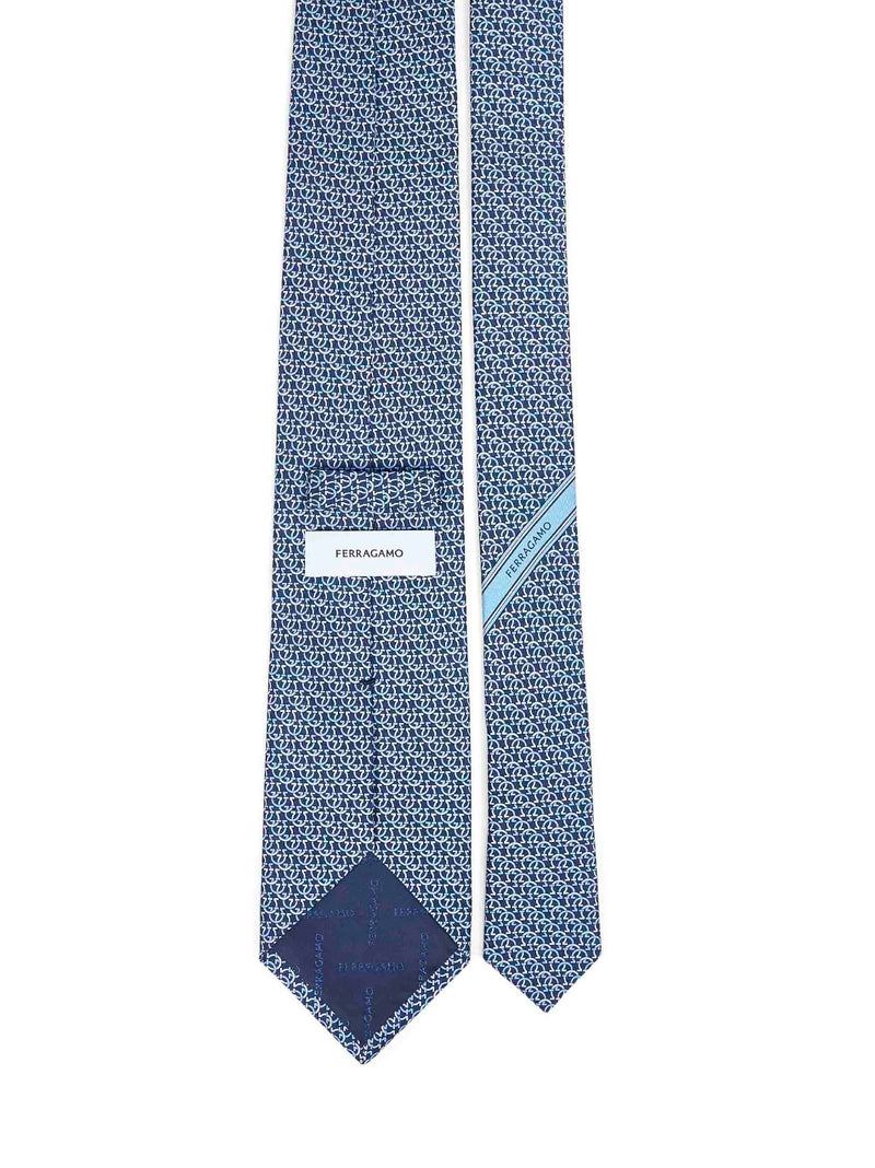 Ferragamo Cerchio Necktie — Navy Silk Neckties