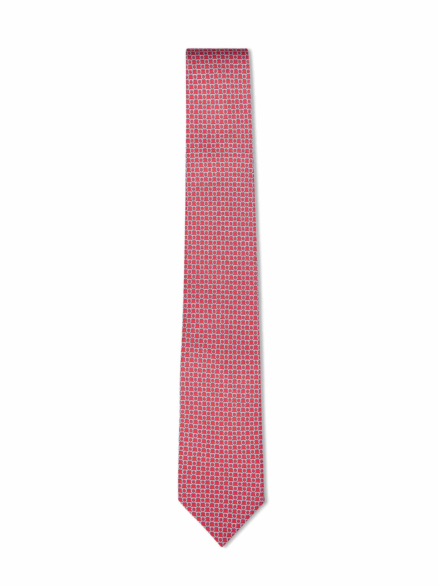 Ferragamo Silk Twill Gancini Necktie — Red Neckties