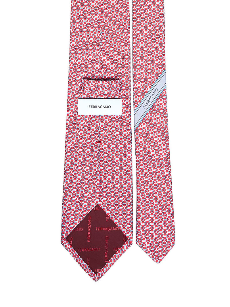 Ferragamo Silk Twill Gancini Necktie — Red Neckties