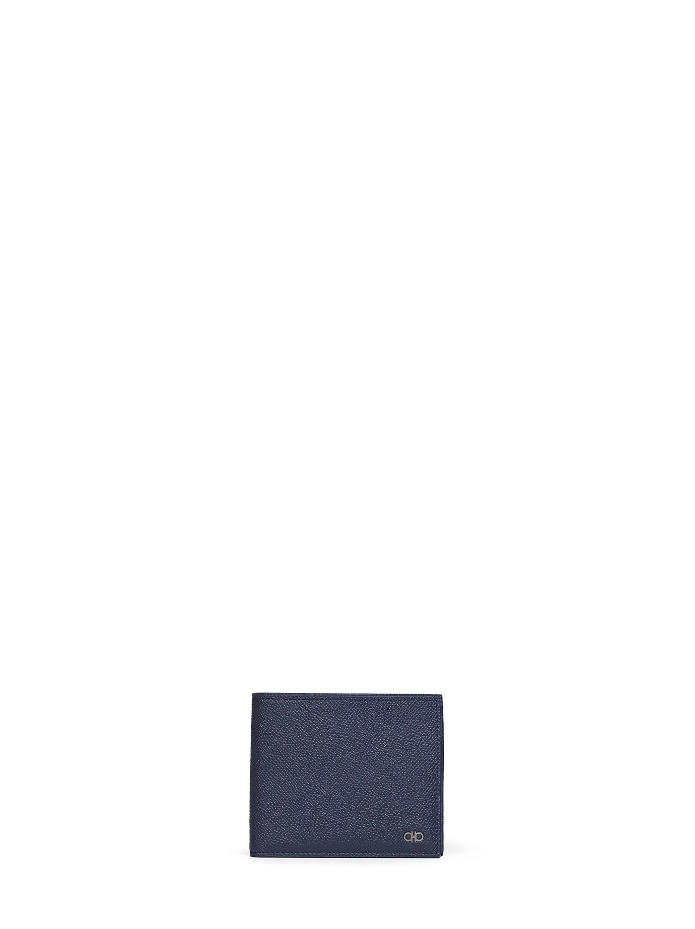 Ferragamo Gancini Wallet — Navy Calf Leather & Cardholders