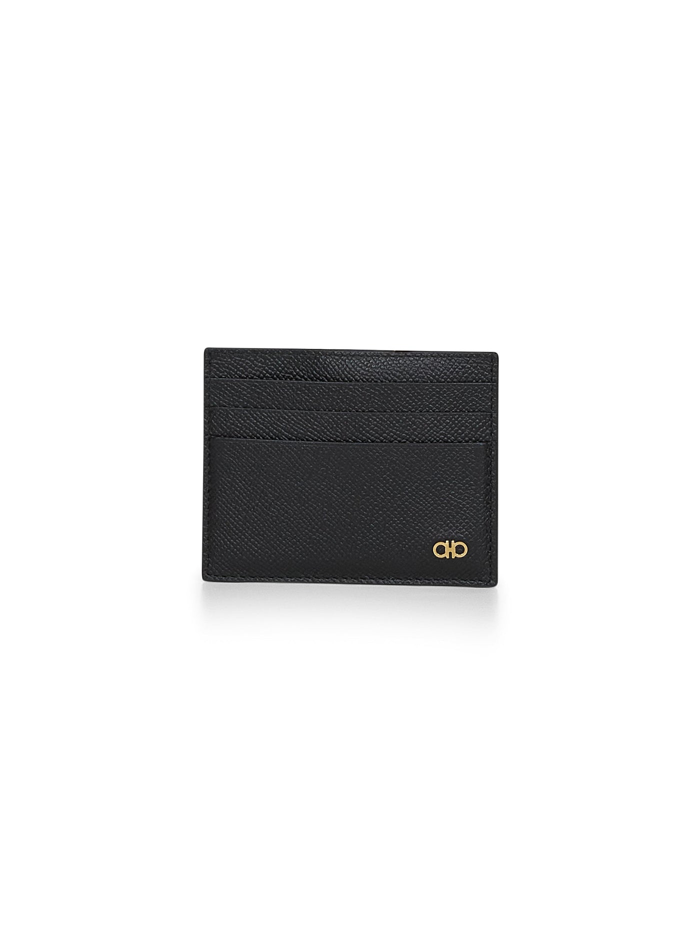 Ferragamo Gancini Card Case — Black Calf Leather Wallets & Cardholders