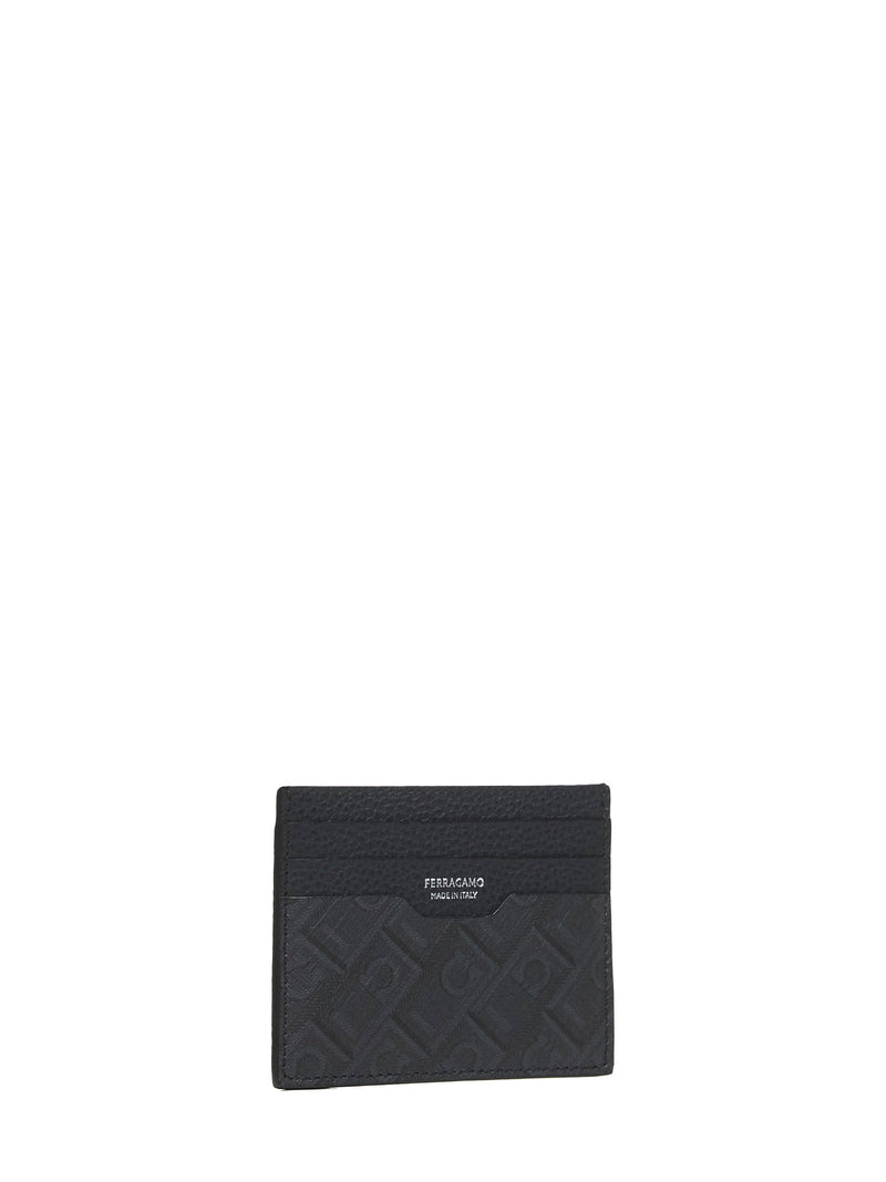 Ferragamo Card Case — Black Polyurethane Cases