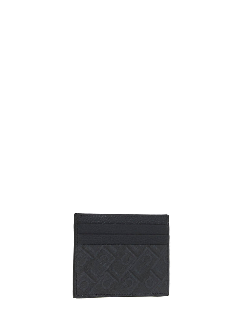 Ferragamo Card Case — Black Polyurethane Cases
