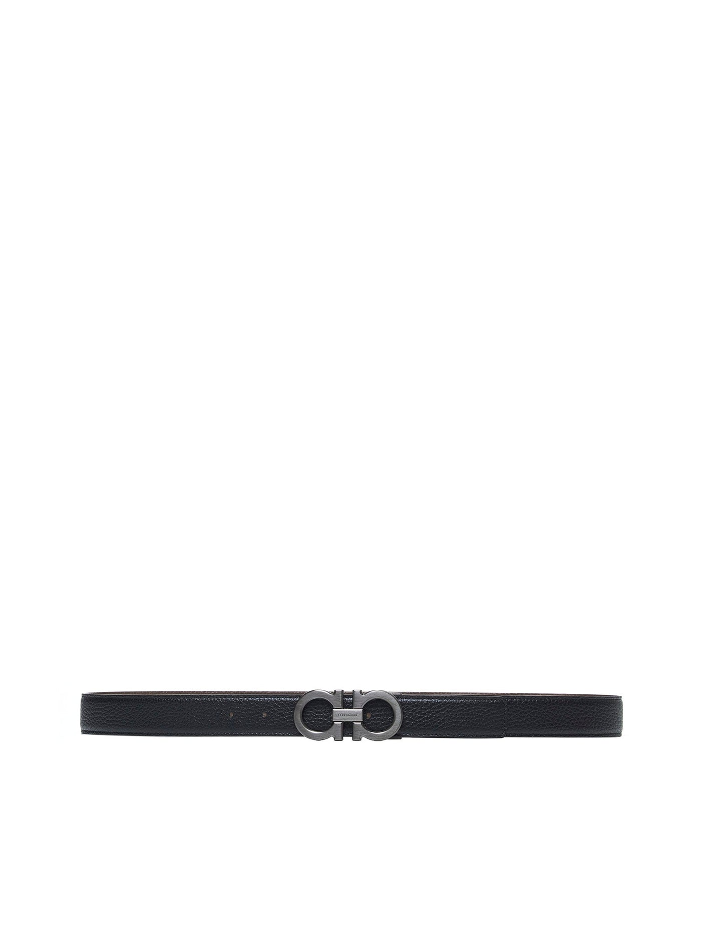 Ferragamo Gancini Belt — Black Calf Leather