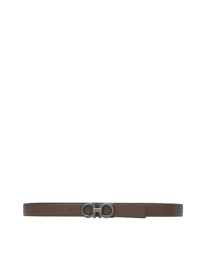 Ferragamo Gancini Belt — Black Calf Leather