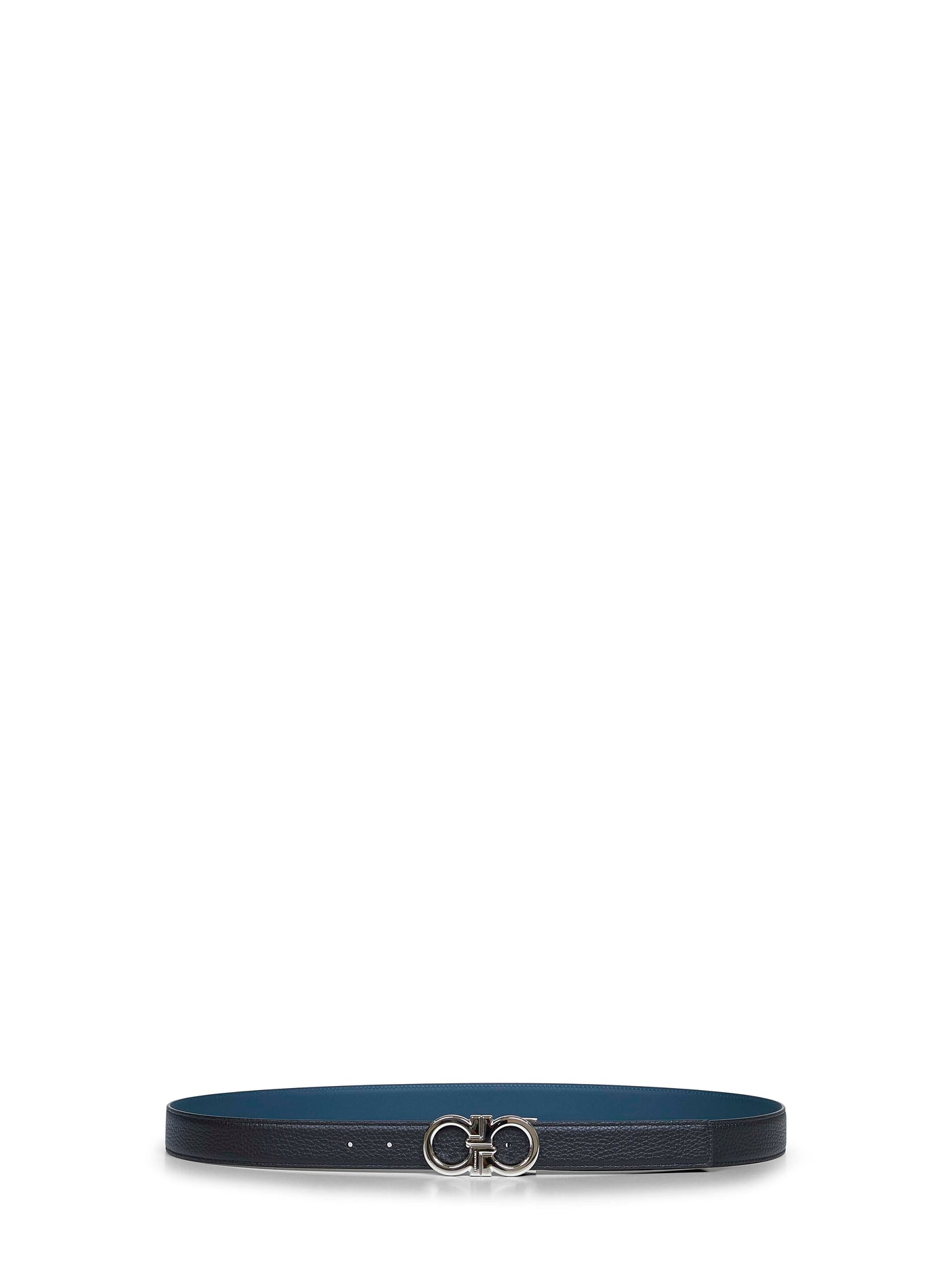 Ferragamo Gancini Belt — Black Calf Leather