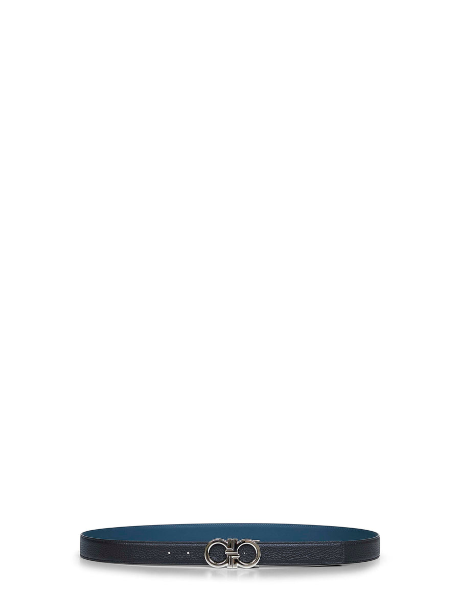 Ferragamo Gancini Belt — Black Calf Leather