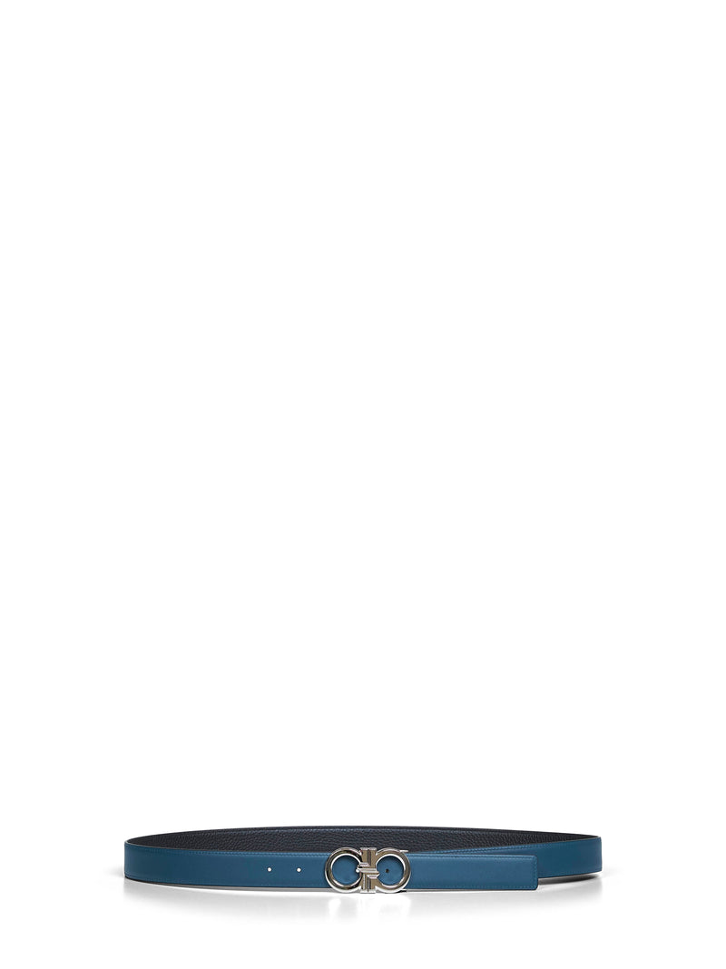Ferragamo Gancini Belt — Black Calf Leather