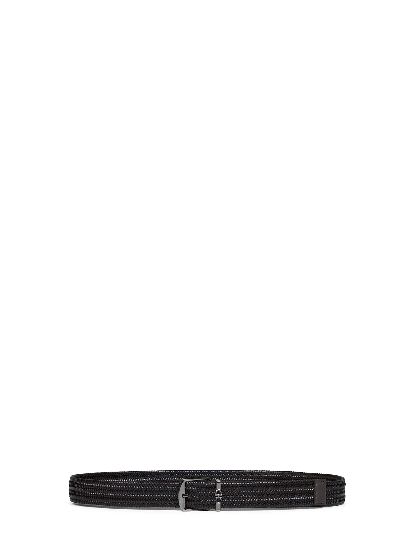 Ferragamo Woven Calf-Leather Belt — Brown Calf Leather