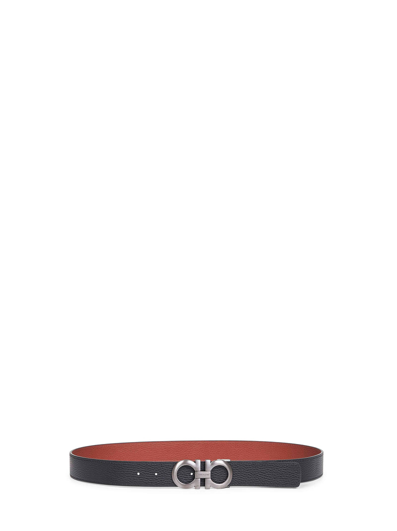 Ferragamo Reversible Gancini Belt — Brown Calf Leather