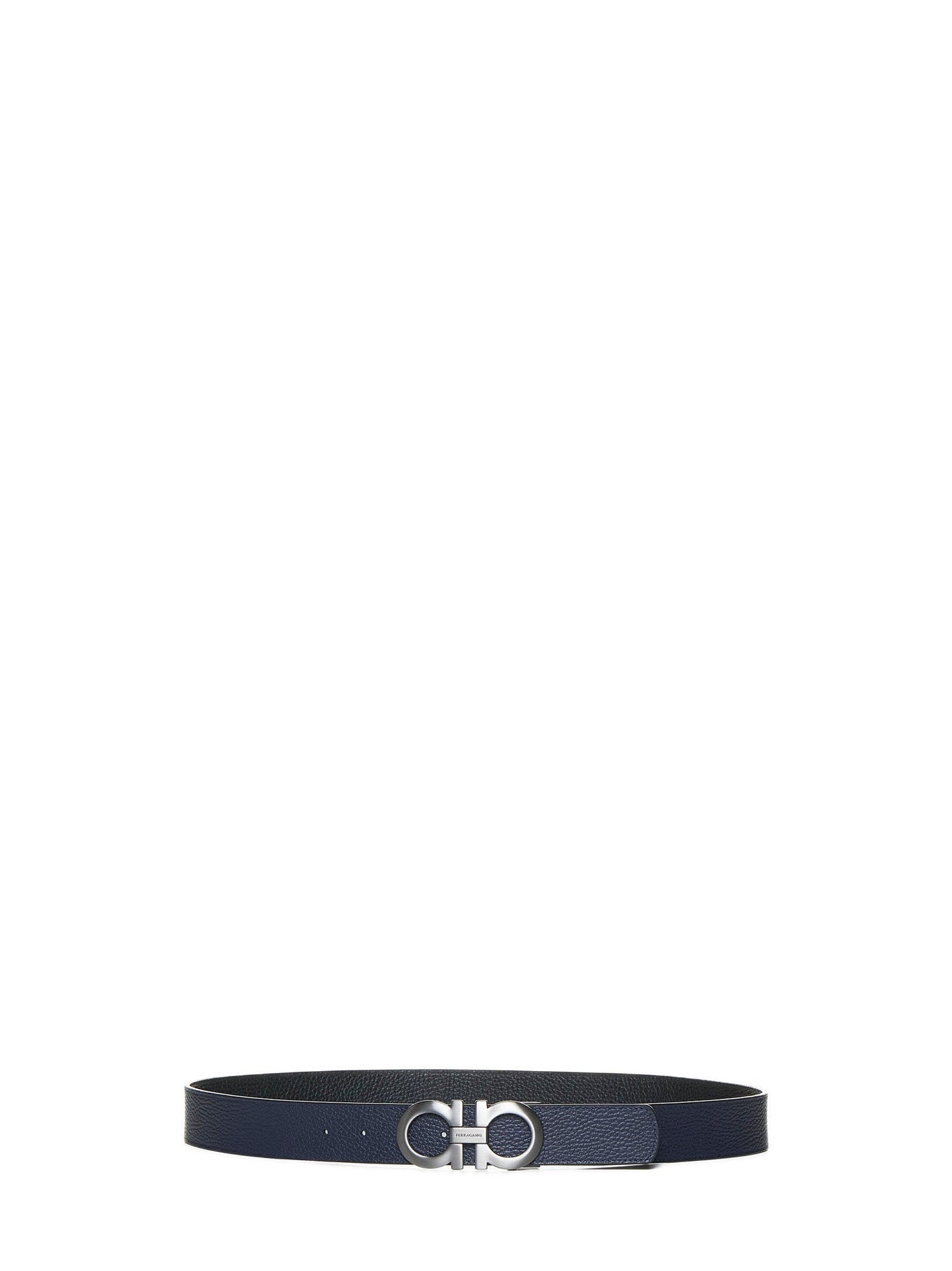 Ferragamo Gancini Belt — Black Calf Leather