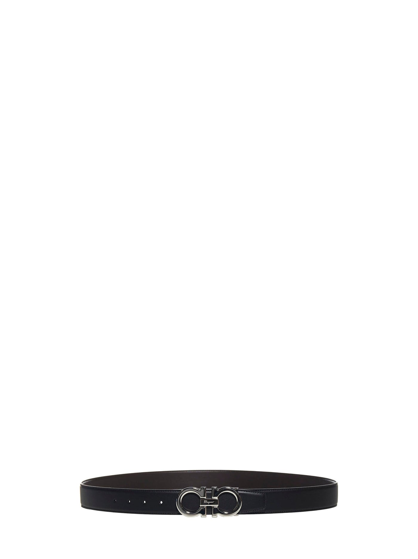Ferragamo Gancini Belt — Black Calf Leather