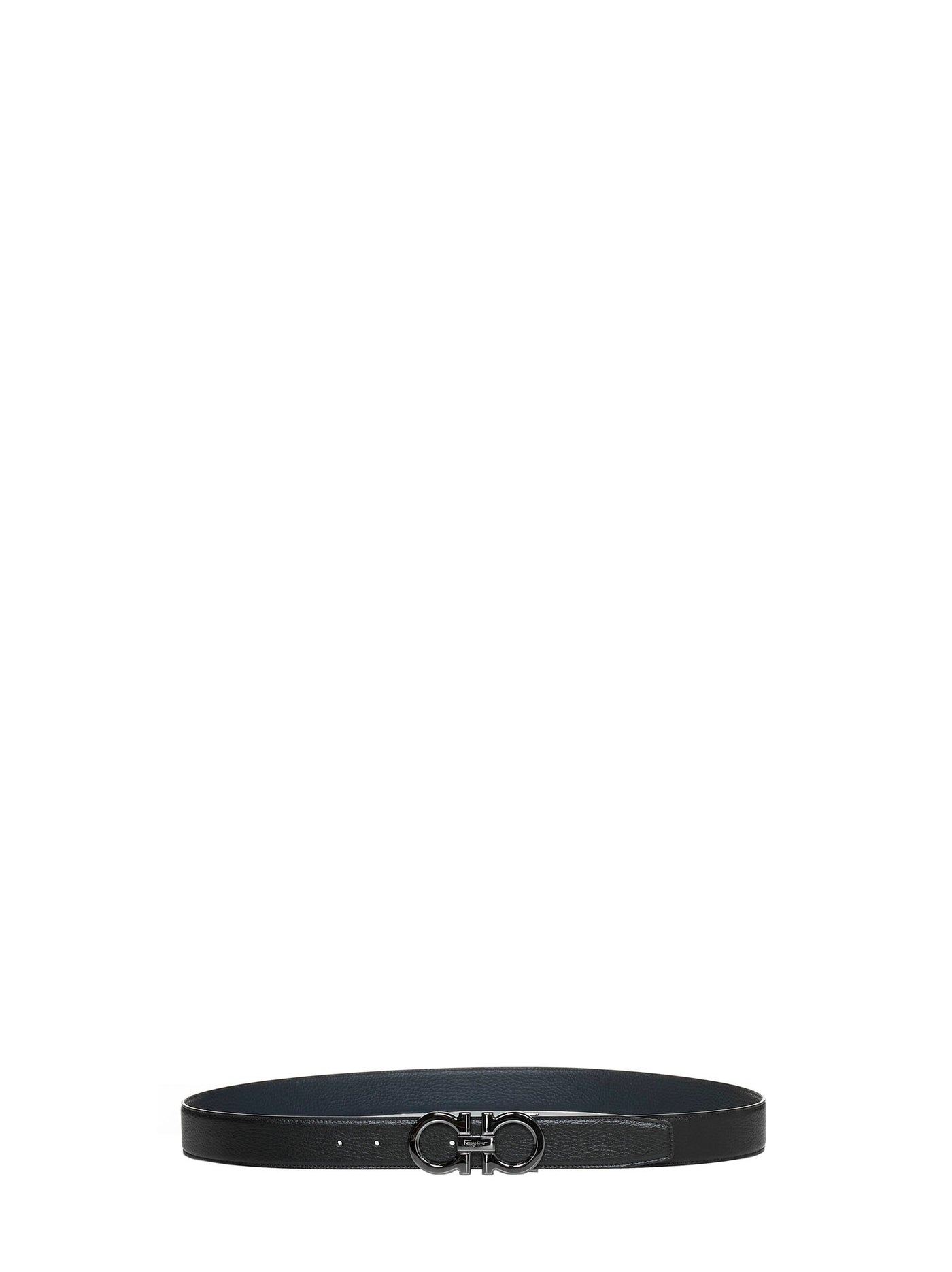 Ferragamo Reversible Calf Leather Belt — Black