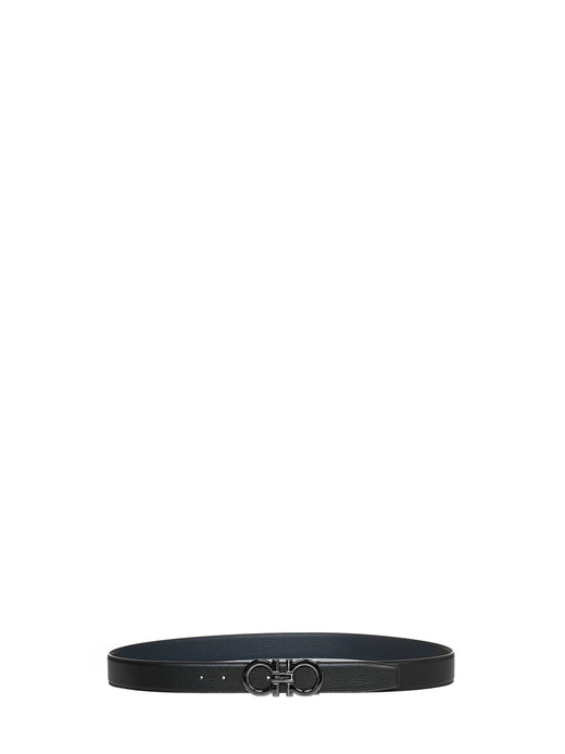Ferragamo Reversible Calf Leather Belt — Black