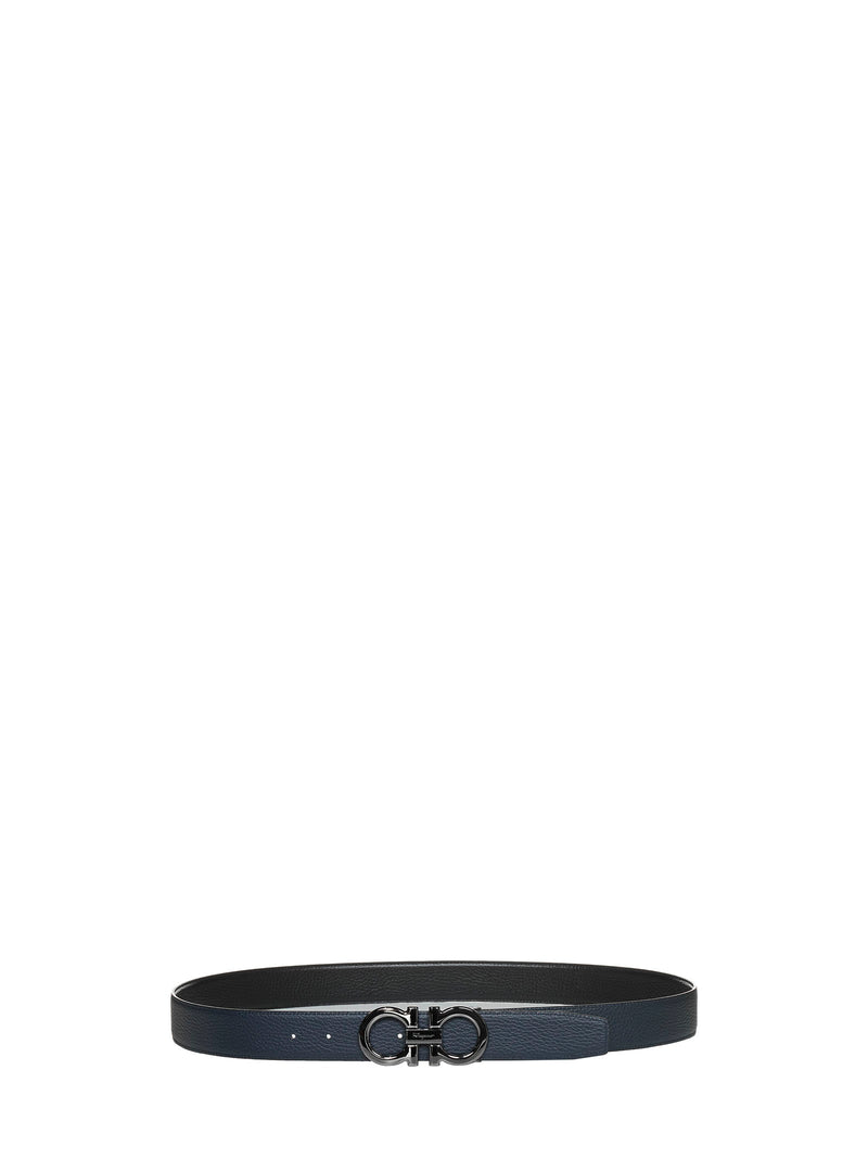Ferragamo Reversible Calf Leather Belt — Black