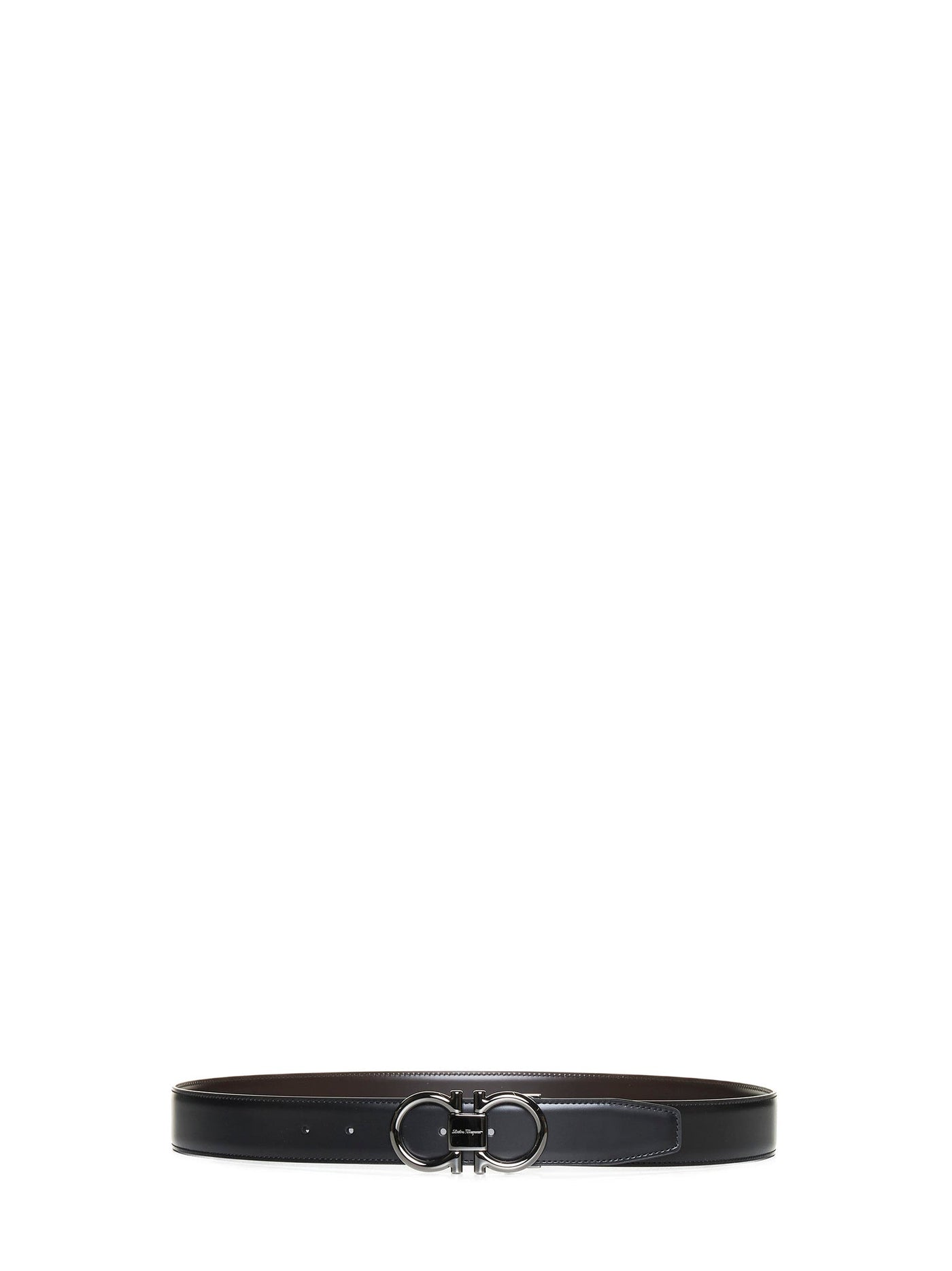 Ferragamo Gancini Belt — Black Calf Leather