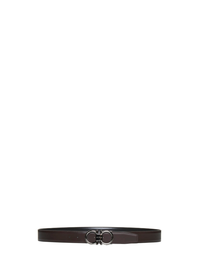 Ferragamo Gancini Belt — Black Calf Leather