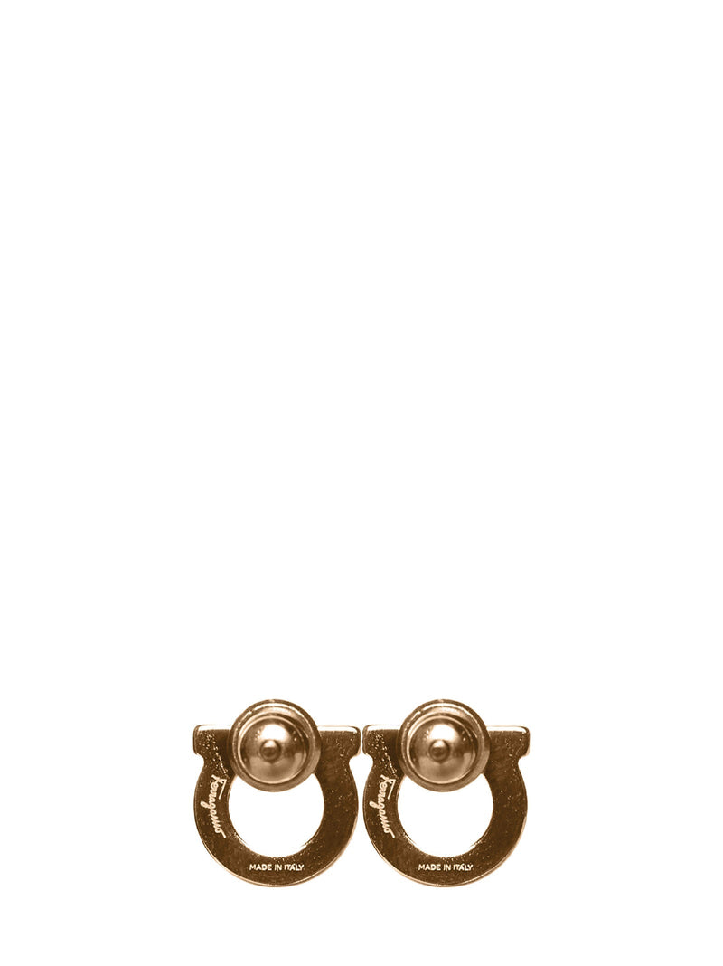Ferragamo Gancini Earrings — Gold Brass