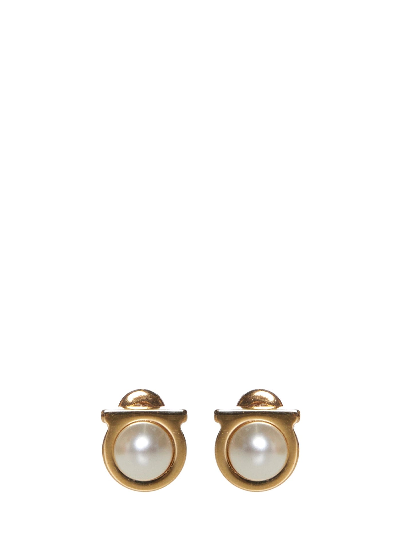 Ferragamo Gancini Earrings — Gold Glass Fibre