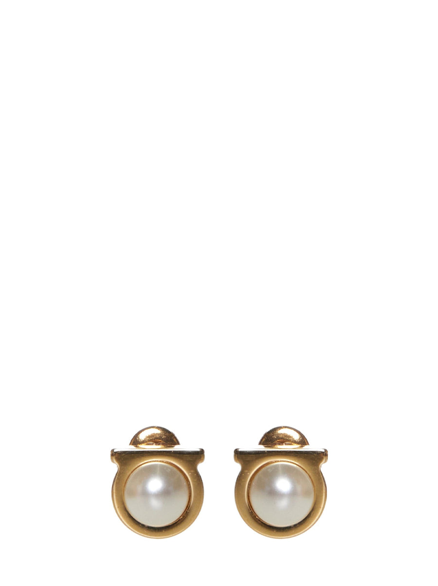 Ferragamo Gancini Earrings — Gold Glass Fibre