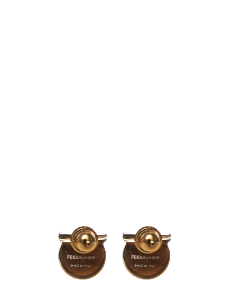 Ferragamo Gancini Earrings — Gold Glass Fibre