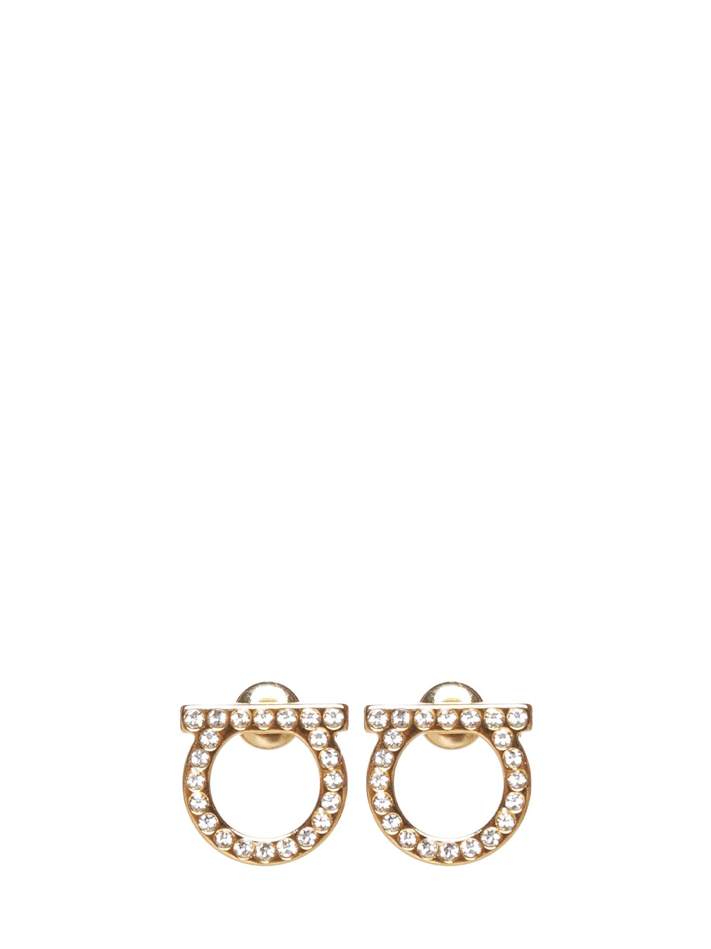 Ferragamo Pearl-Accented Earrings — Gold Brass