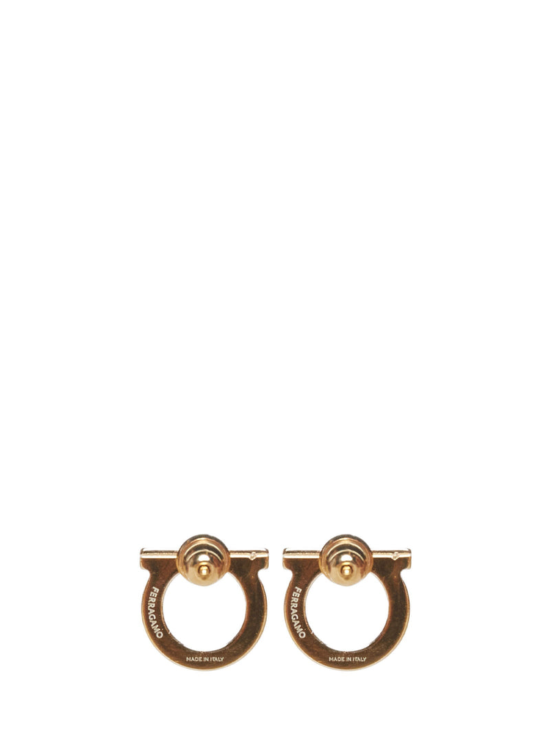 Ferragamo Pearl-Accented Earrings — Gold Brass