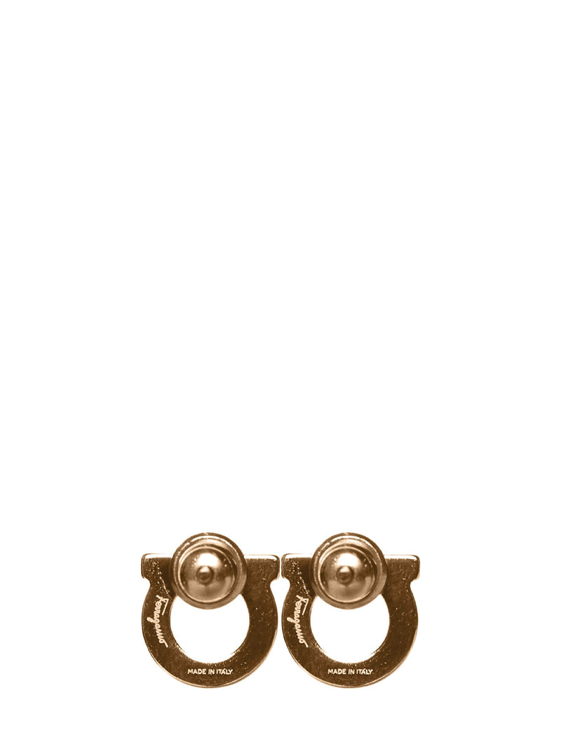 Ferragamo Gancini Earrings — Gold Glass Fibre