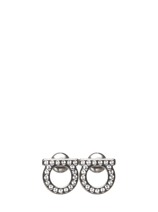 Ferragamo Gancini Earrings — Silver Glass Fibre