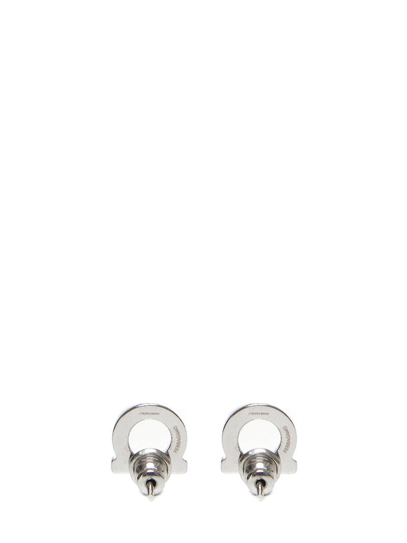 Ferragamo Gancini Earrings — Silver Glass Fibre