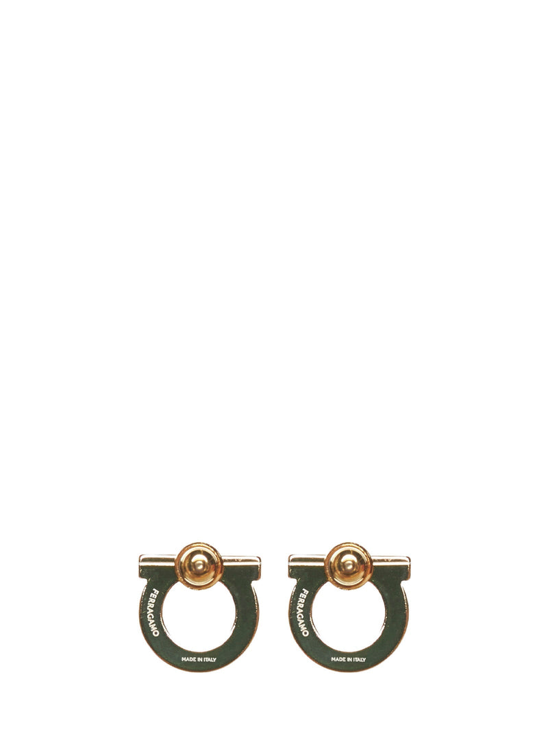 Ferragamo Pearl-Embellished Stud Earrings — Gold Plexiglass