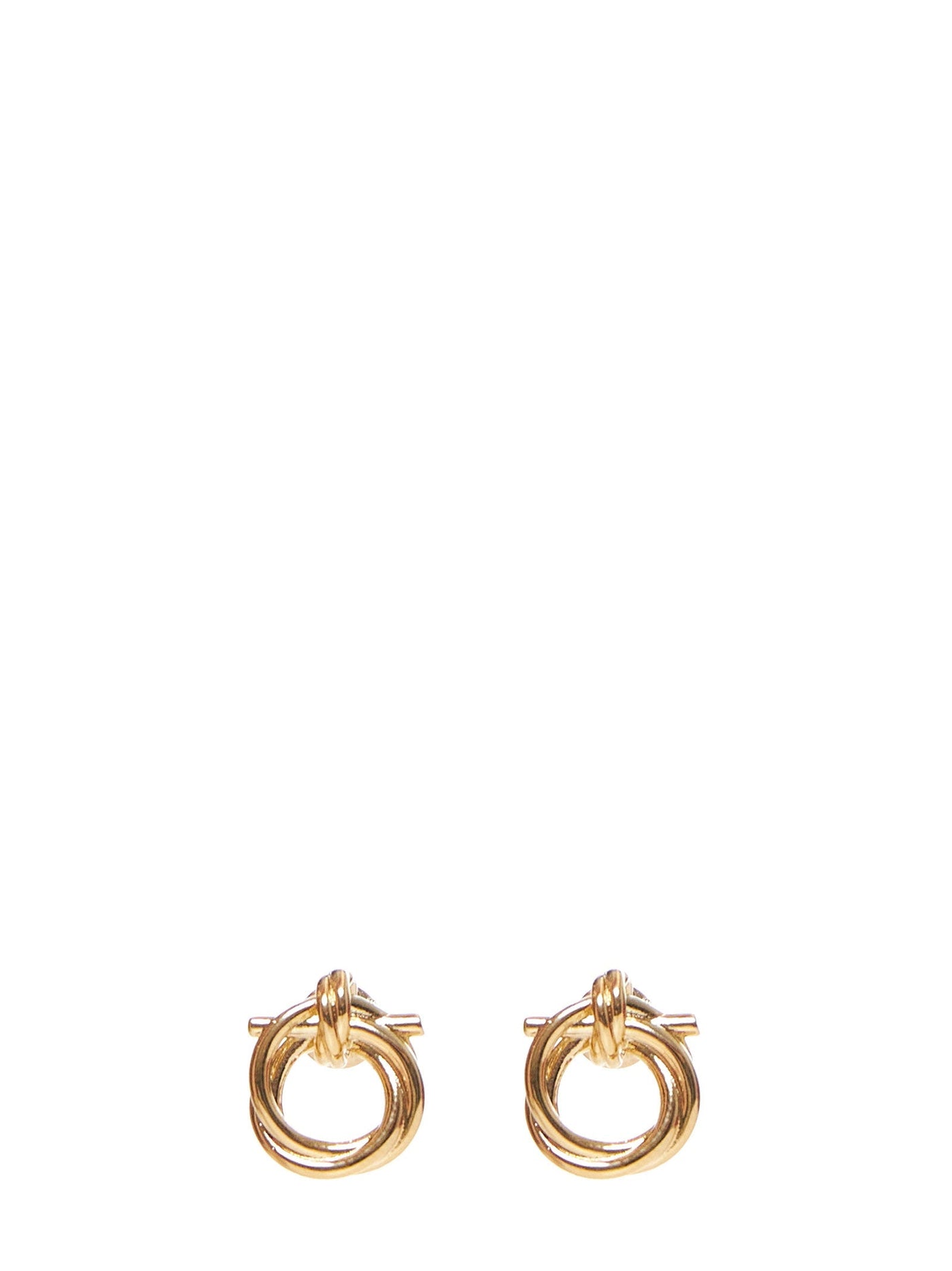 Ferragamo Gancini Evo Earrings — Gold Brass