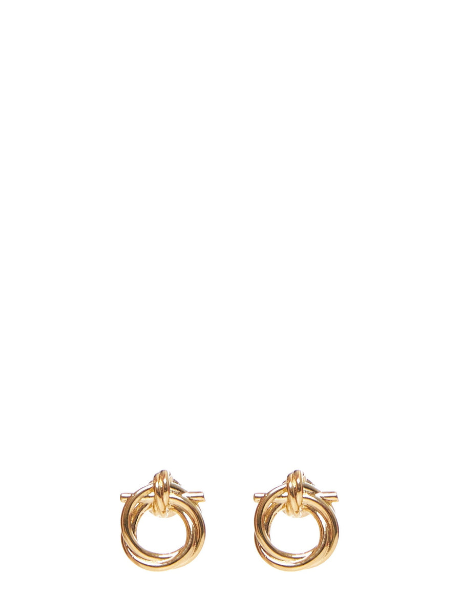 Ferragamo Gancini Evo Earrings — Gold Brass
