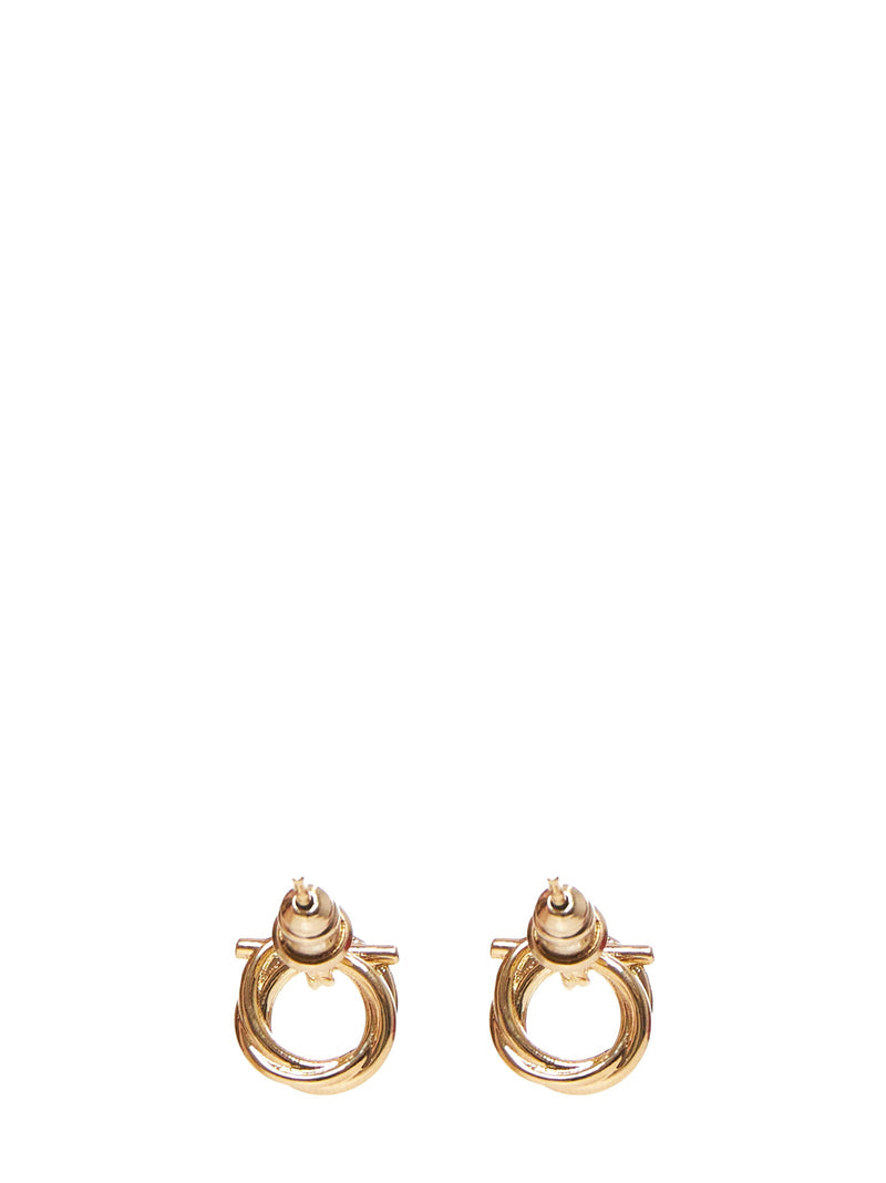 Ferragamo Gancini Evo Earrings — Gold Brass