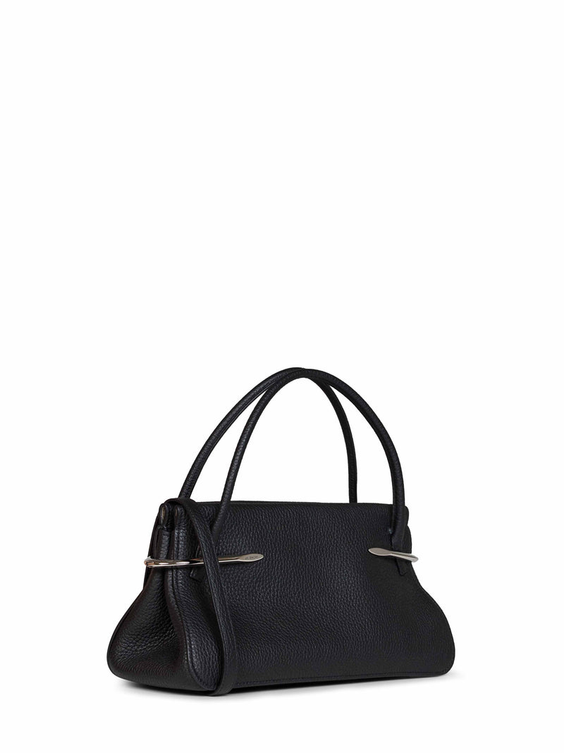 Givenchy Pinch Top Handle Bag — Black Calf Leather