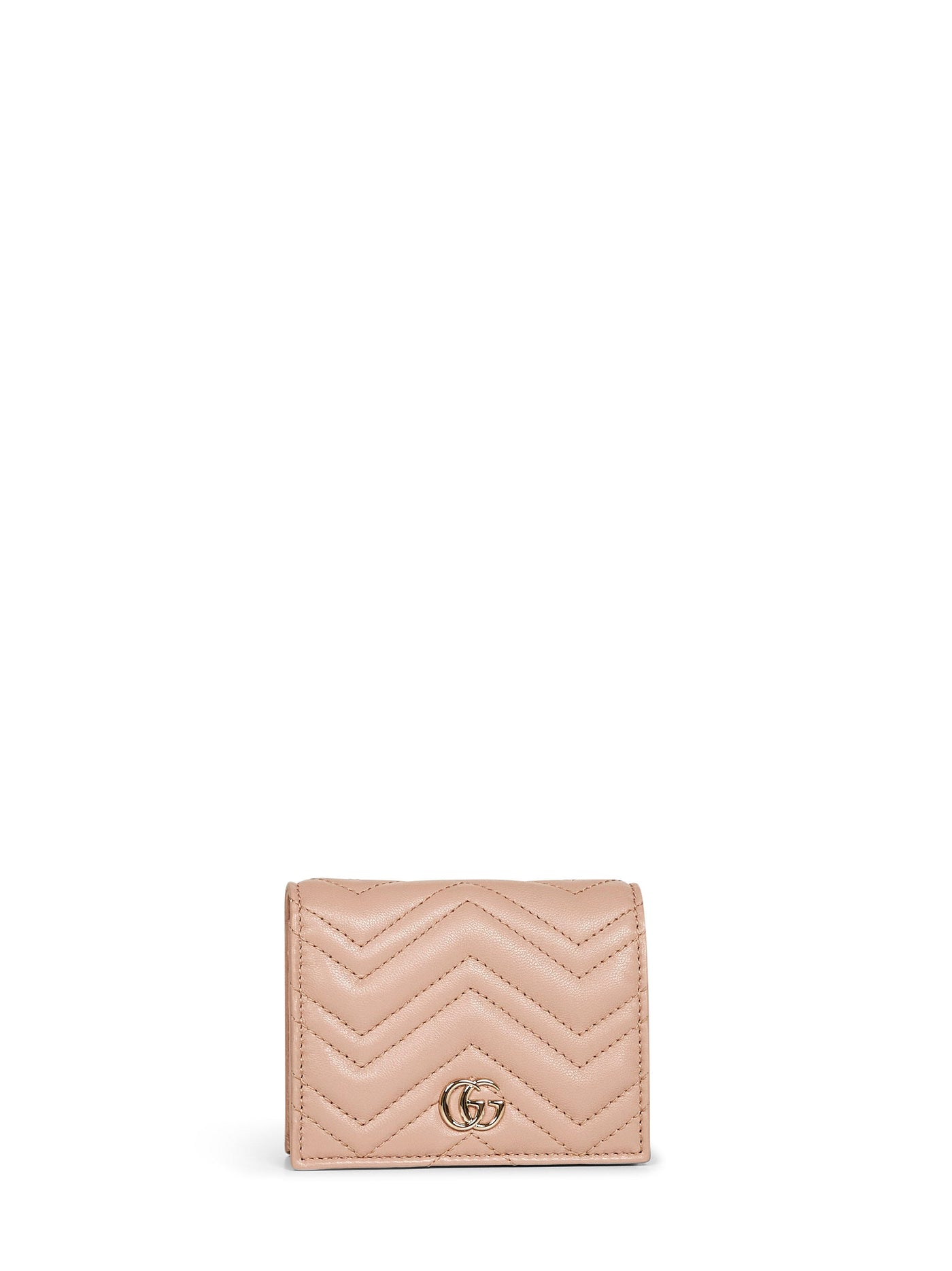Gucci Gg Marmont Card Case Wallet — Pink Lambskin & Purses