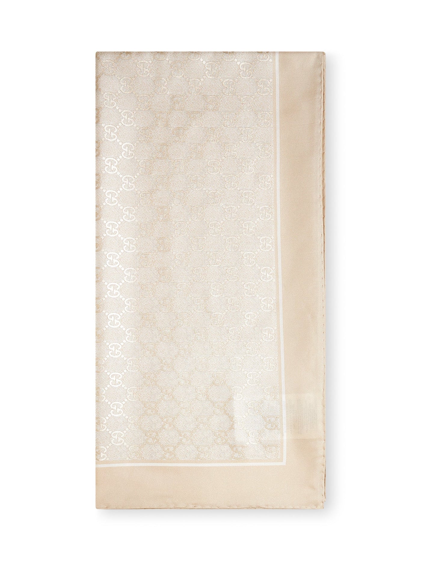 Gucci Silk Lamé Gg Scarf — Beige Scarfs