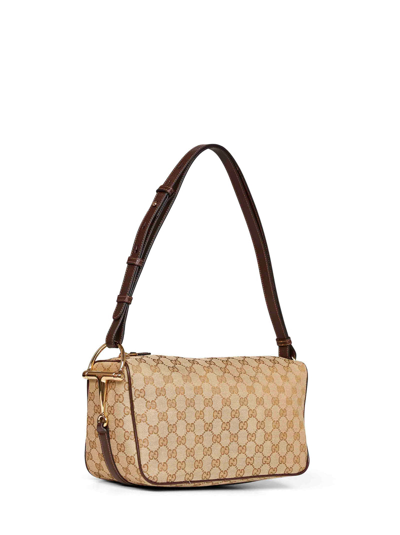 Gucci Gg Canvas Shoulder Bag — Beige Polyester
