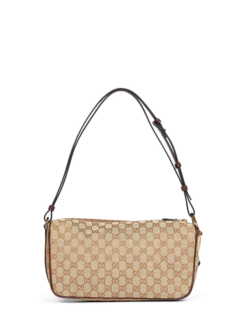 Gucci Gg Canvas Shoulder Bag — Beige Polyester