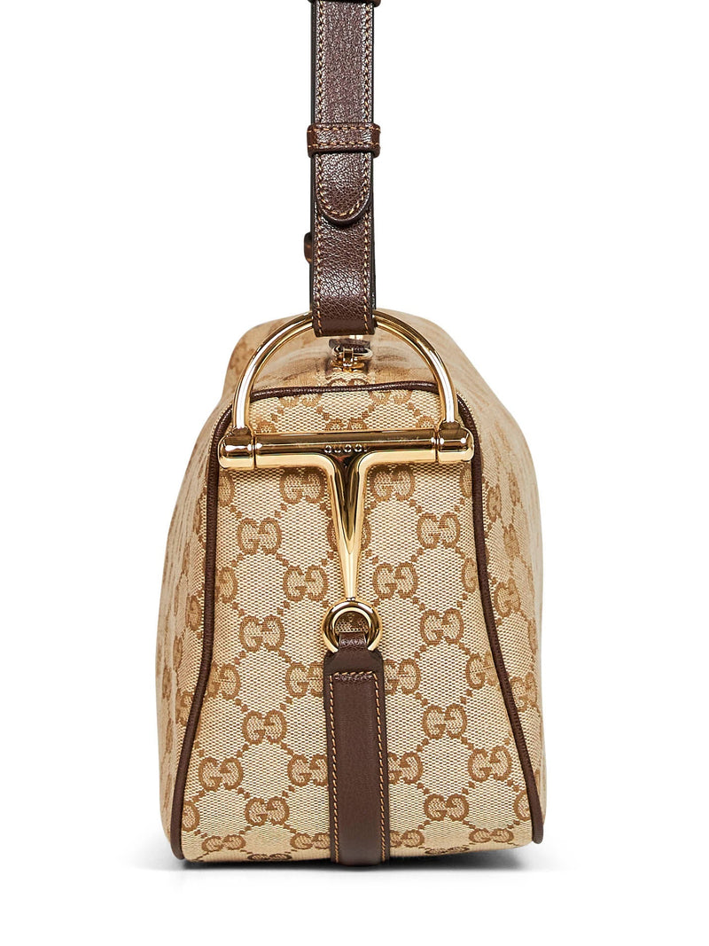 Gucci Gg Canvas Shoulder Bag — Beige Polyester