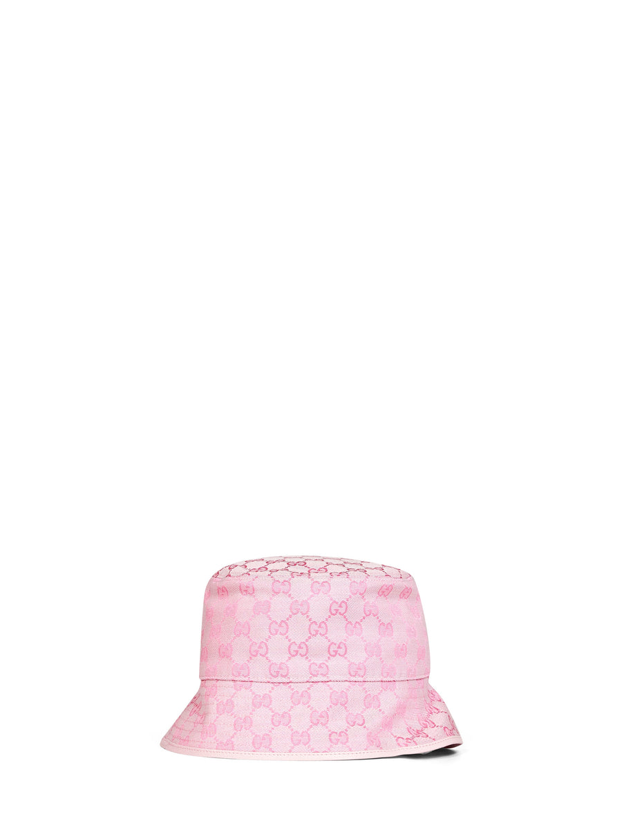 Gucci 8757404hbjs5072 Gg Canvas Monogram Bucket Hat — Pink Polyester